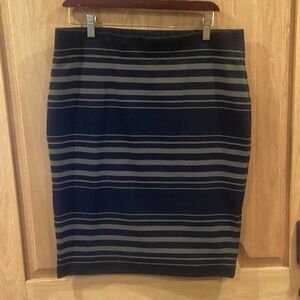 Banana Republic Black and Gray Striped Pencil Skirt